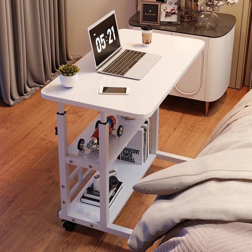 Height Adjustable Computer Desk Multi-Layer Storage Adjustable Bedside Laptop Desk Mobile Study Table