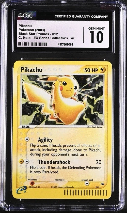Pokemon Pikachu 2003 Black Star Holo Promo #012 CGC 10 Gem Mint