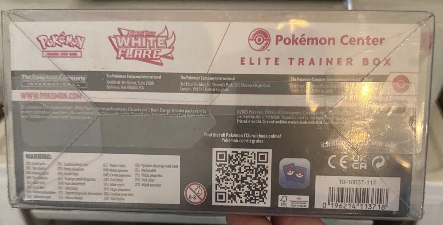 Pokémon Scarlet & Violet White Flare ETB -The Pokemon Center- In Plastic case
