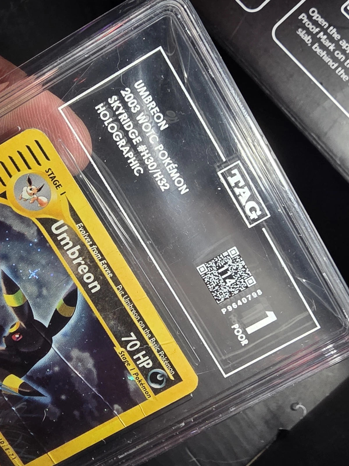 Pokemon Umbreon Skyridge Holo Rare #H30 TAG 1 POP 1