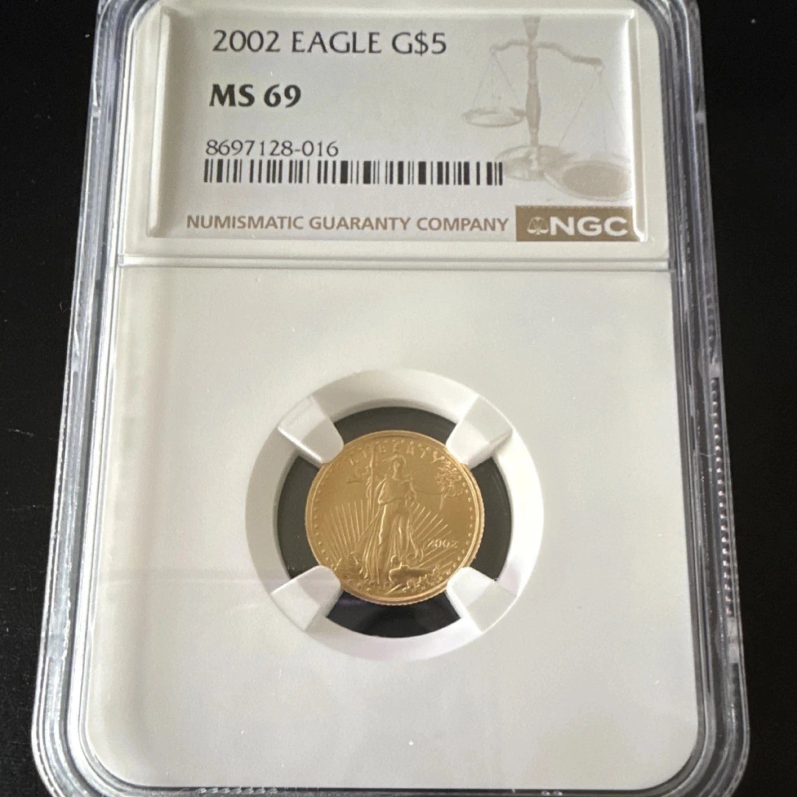 United States Mint Gold Eagle $5 2002 NGC MS69 Gold Coin Cert #8697128-016