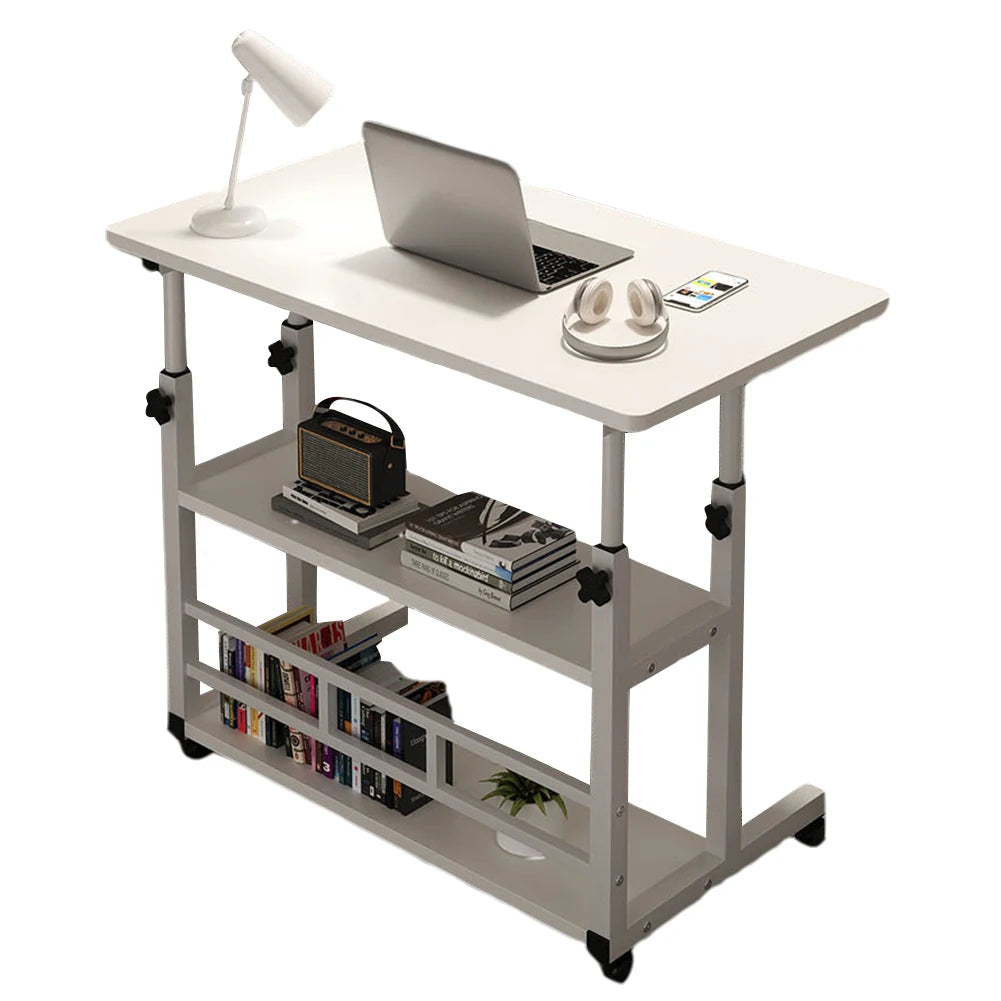 Height Adjustable Computer Desk Multi-Layer Storage Adjustable Bedside Laptop Desk Mobile Study Table